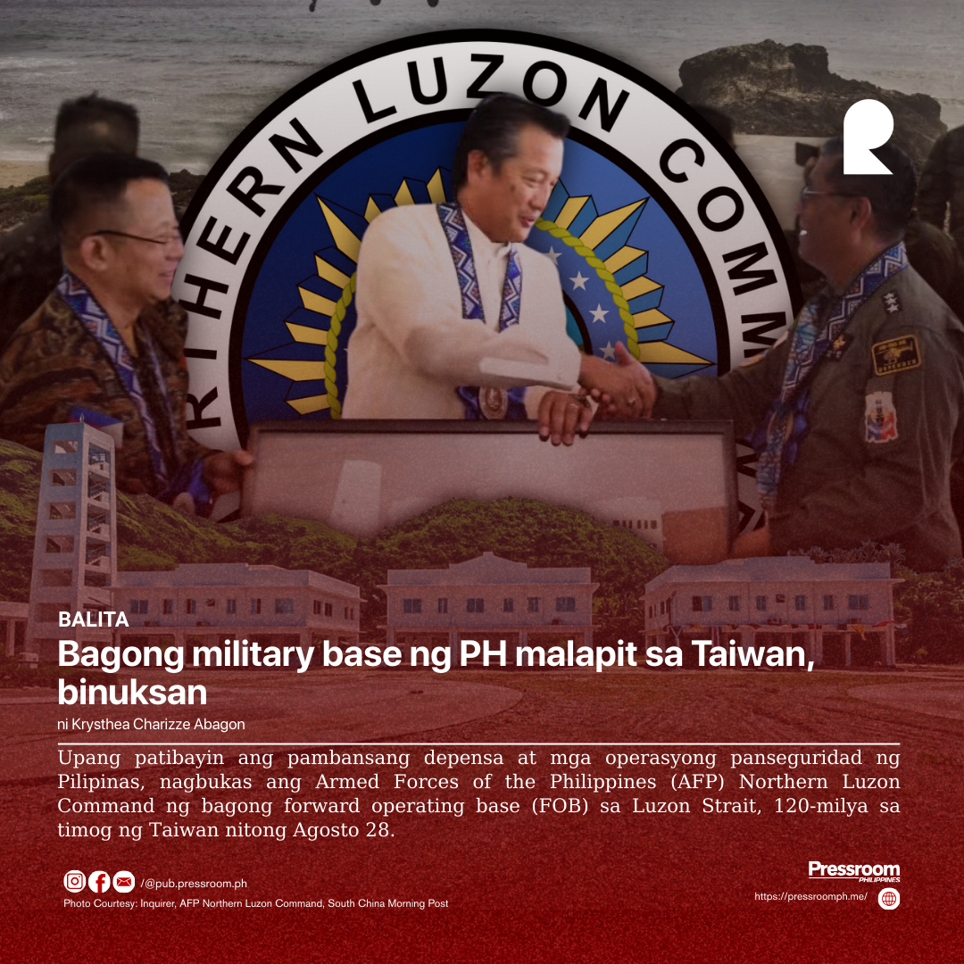 Bagong military base ng PH malapit sa Taiwan, binuksan