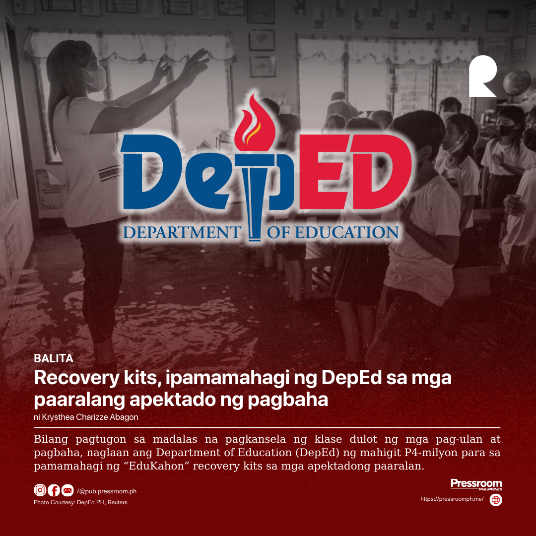Recovery kits, ipamamahagi ng DepEd sa mga paaralang apektado ng pagbaha