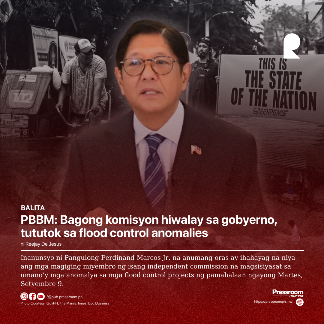 PBBM: Bagong komisyon hiwalay sa gobyerno, tututok sa flood control anomalies