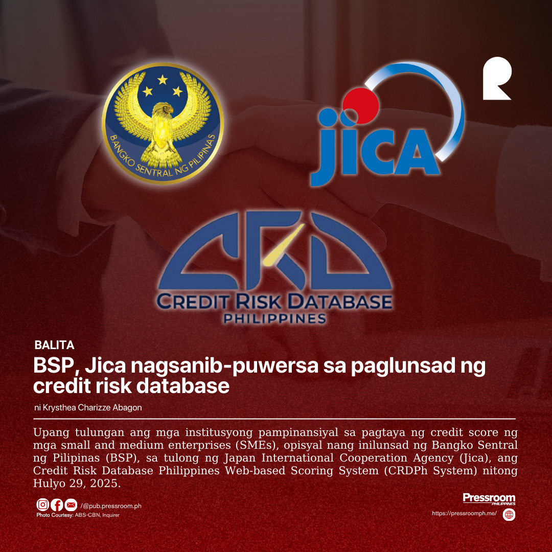 BSP, Jica nagsanib-puwersa sa paglunsad ng credit risk database