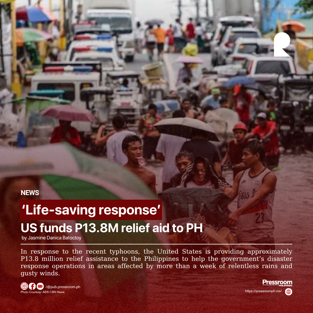 ‘Life-saving response’ | US funds P13.8M relief aid to PH