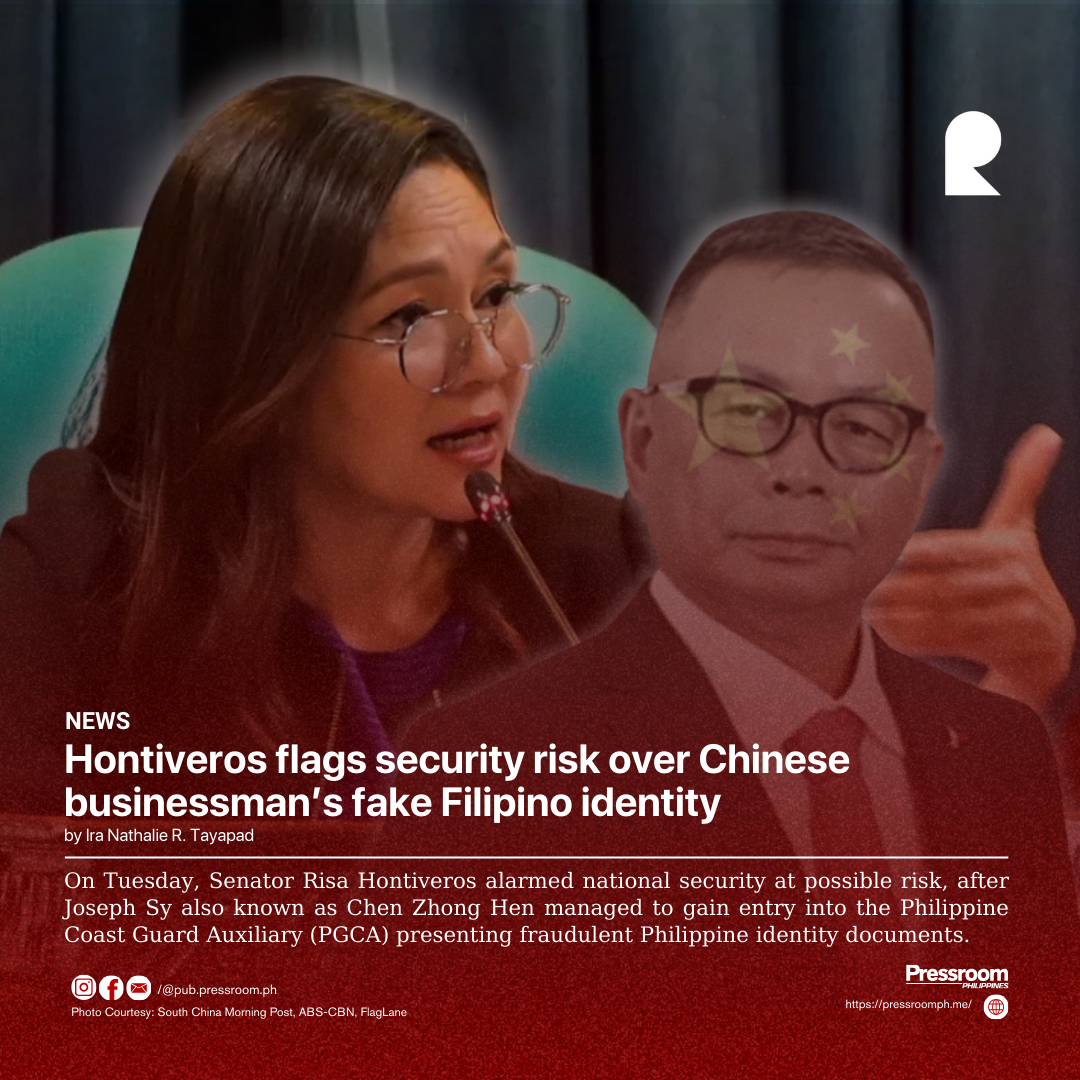 Hontiveros flags security risk over Chinese businessman’s  fake Filipino identity