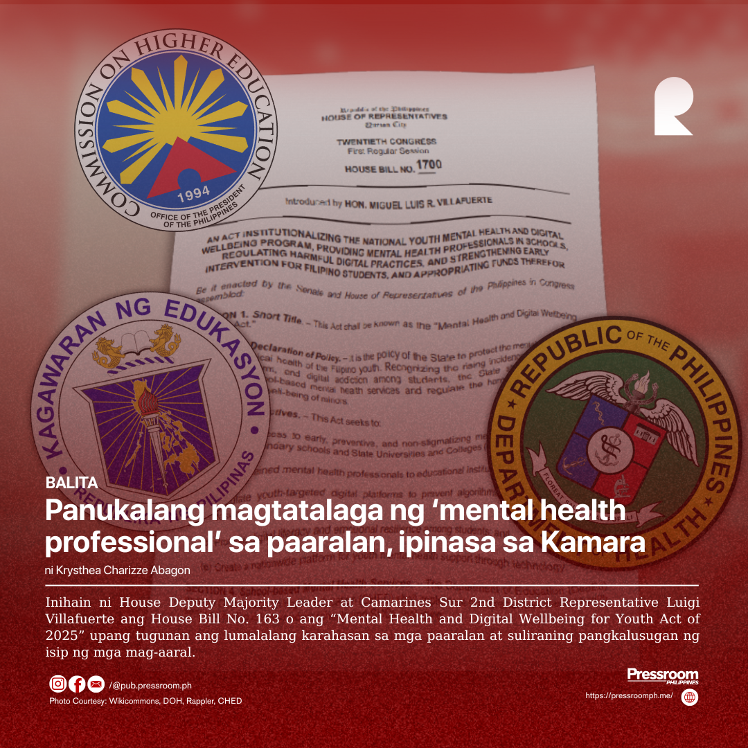 Panukalang magtatalaga ng ‘mental health professional’ sa paaralan, ipinasa sa Kamara