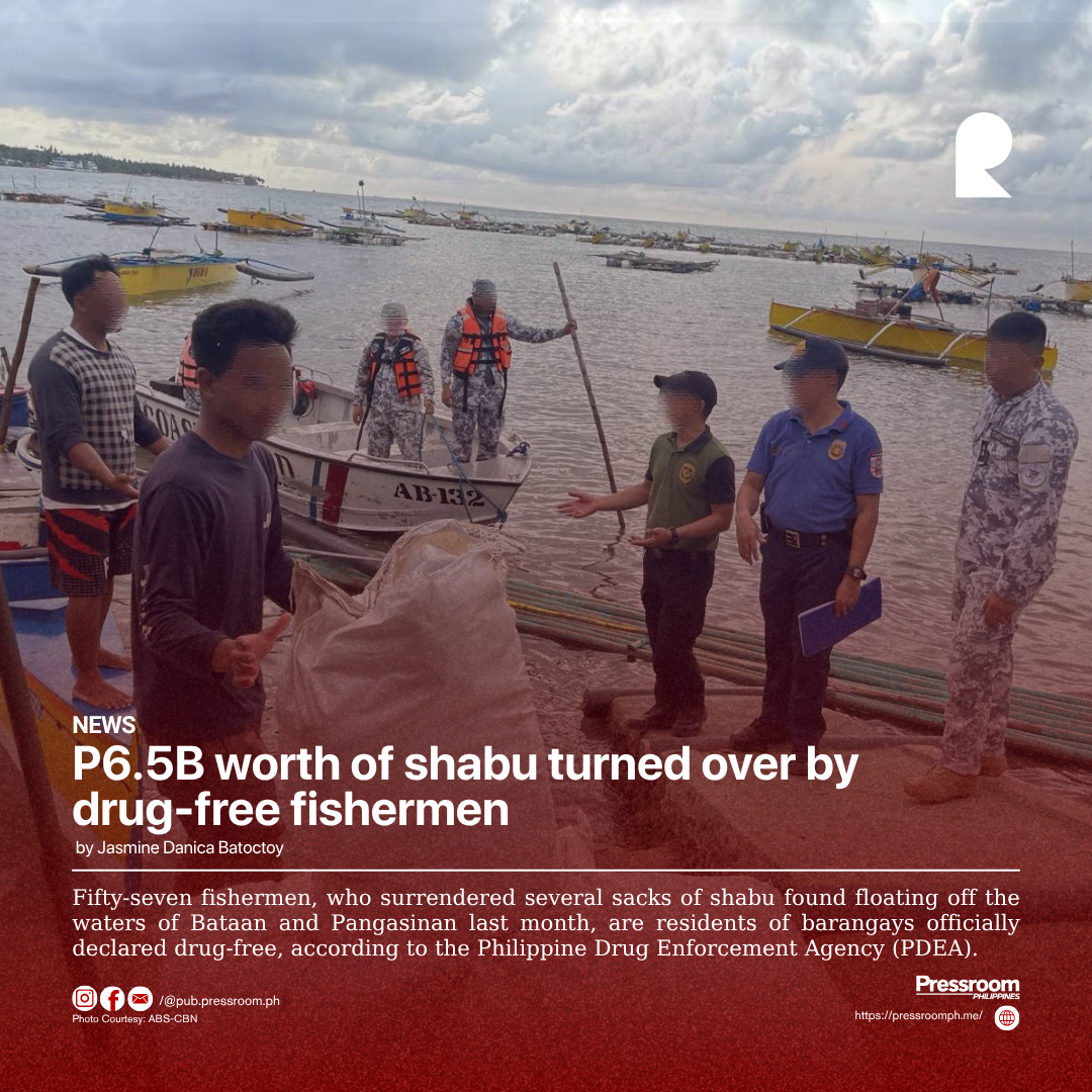 P6.5B worth of shabu turned over by drug-free fishermen