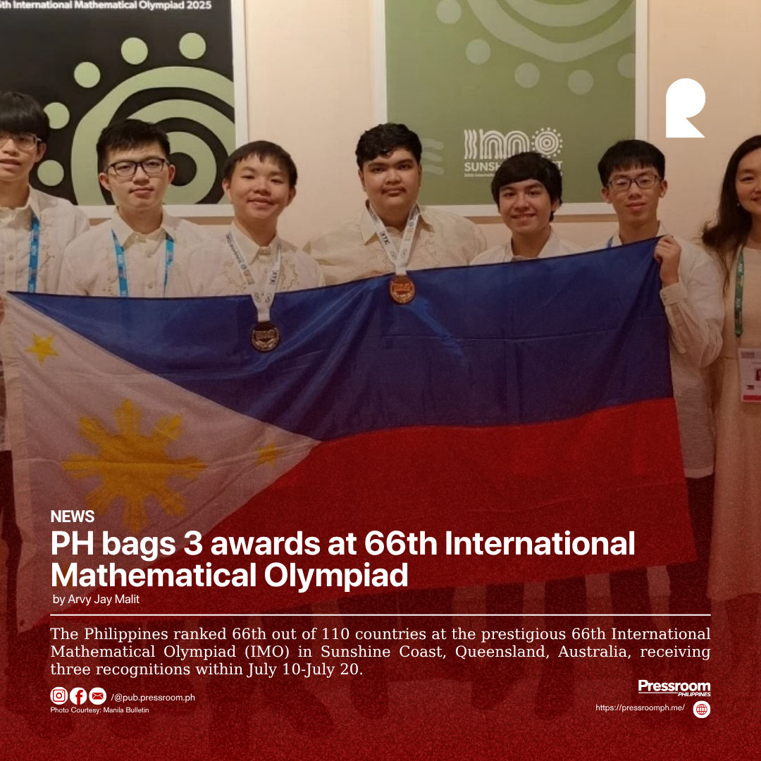 PH bags 3 awards at 66th International Mathematical Olympiad