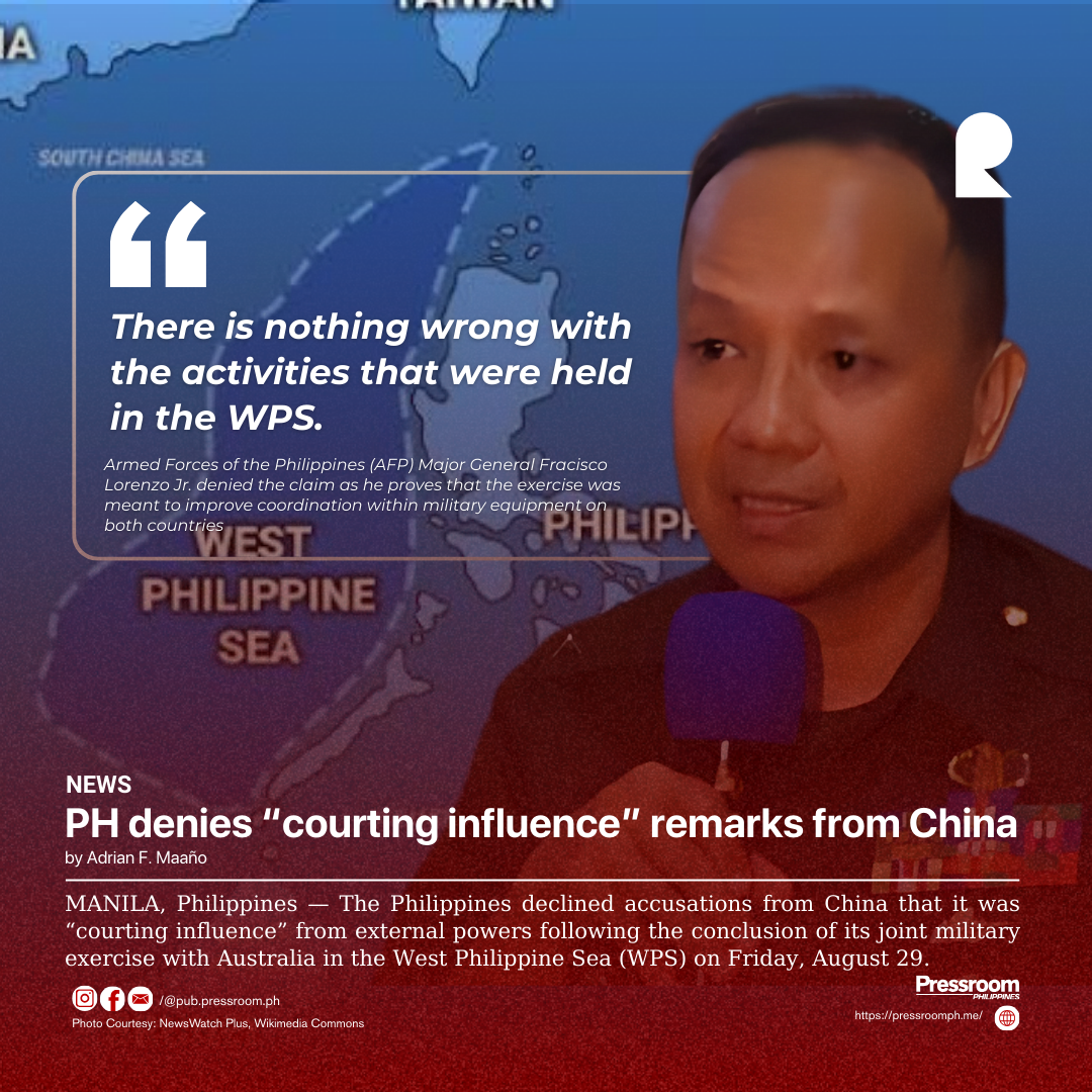 PH denies “courting influence” remarks from China
