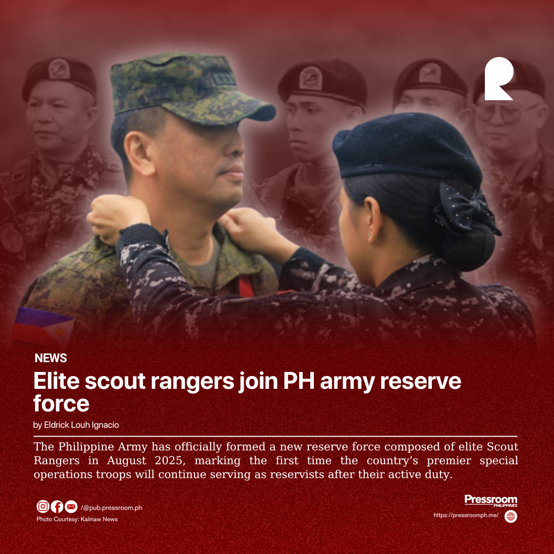 Elite scout rangers join PH army reserve force