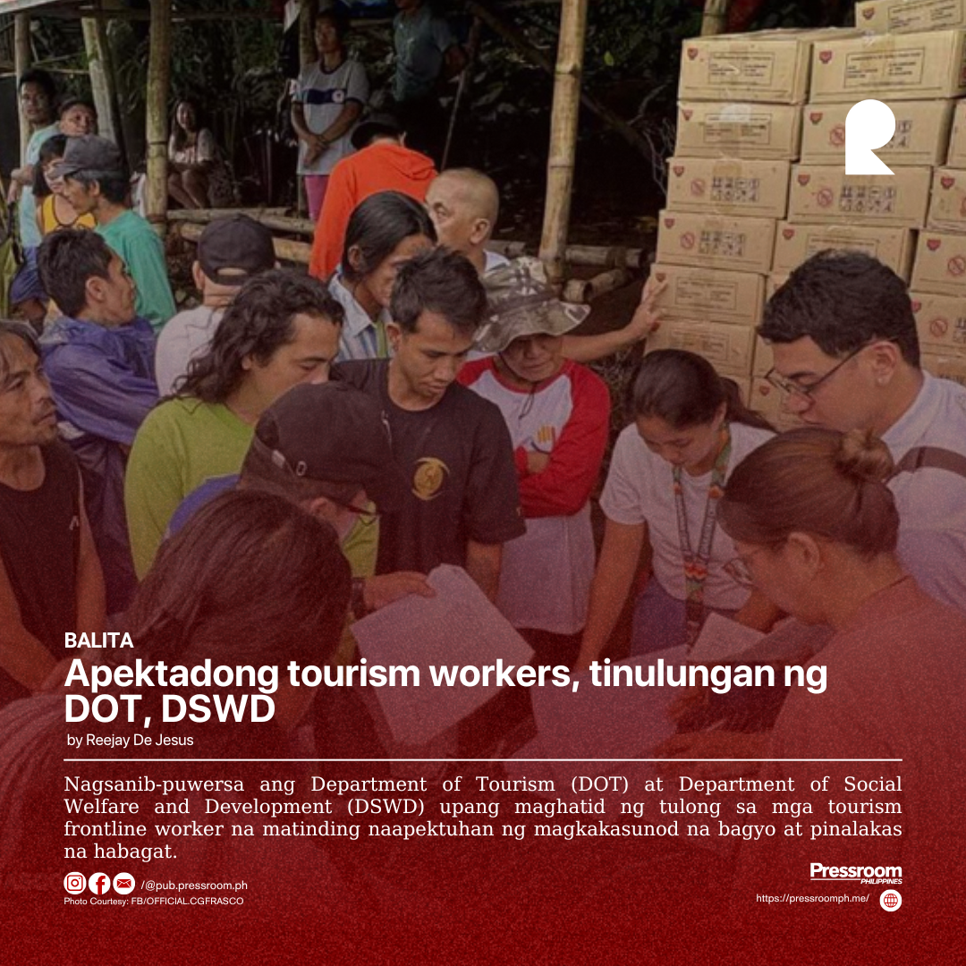 Apektadong tourism workers, tinulungan ng DOT, DSWD
