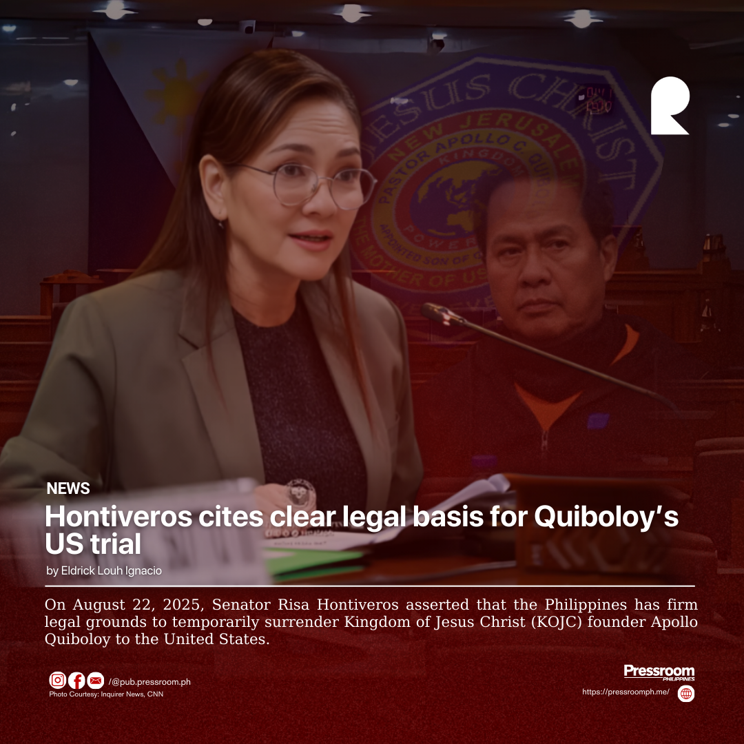 Hontiveros cites clear legal basis for Quiboloy’s US trial