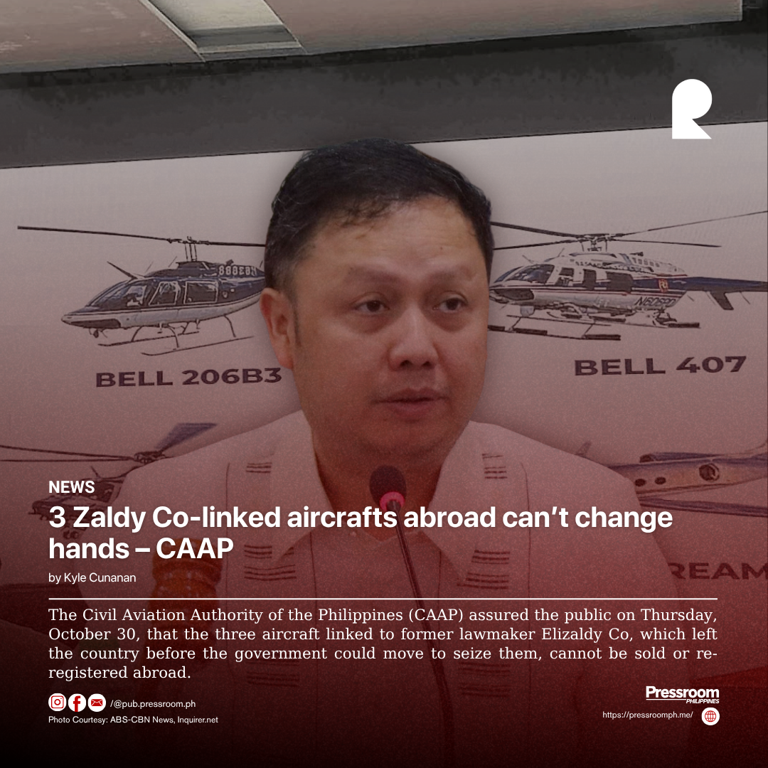 3 Zaldy Co-linked aircrafts abroad can’t change hands – CAAP