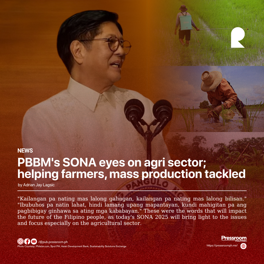 PBBM's SONA eyes on agri sector; helping farmers, mass production tackled