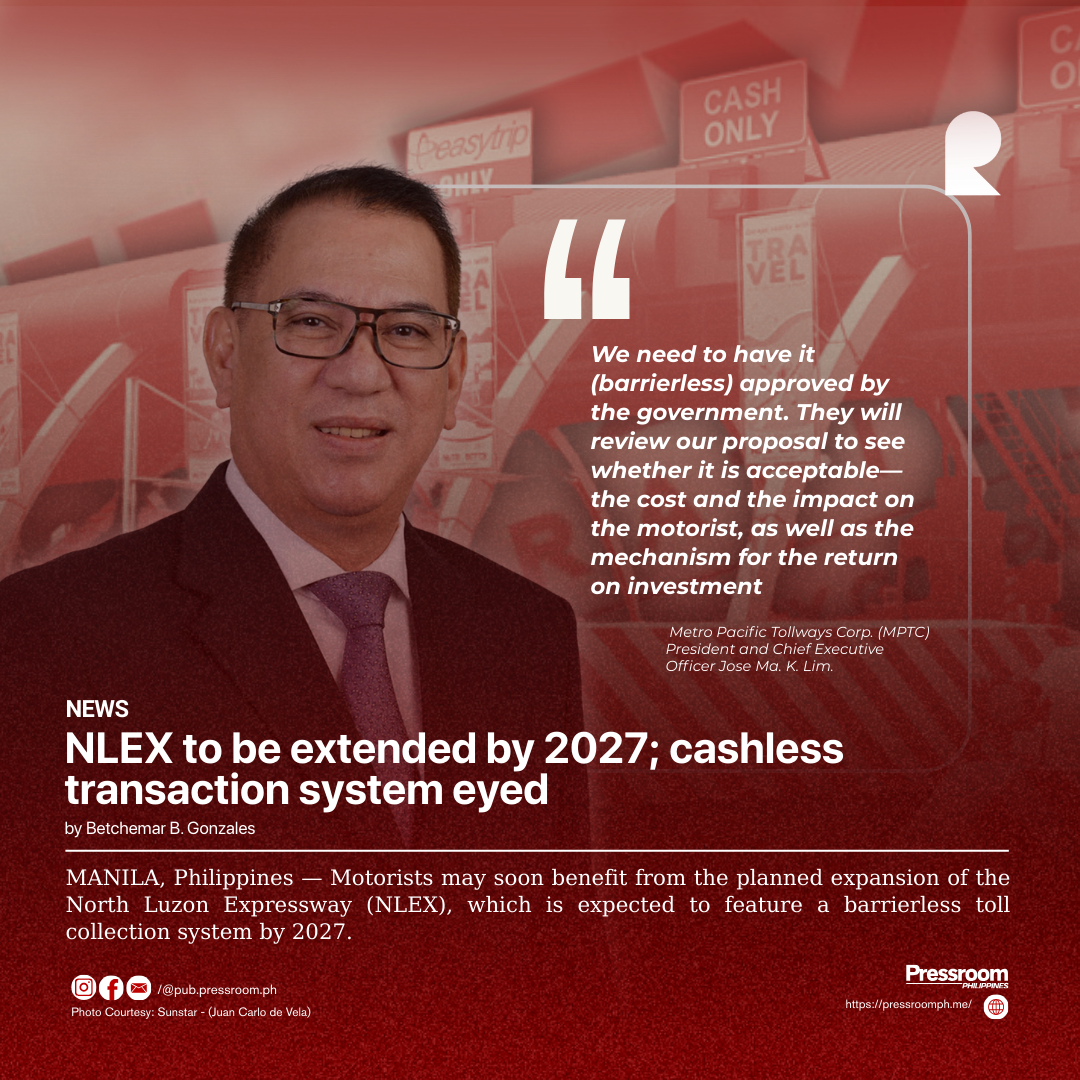 NLEX to be extended by 2027; cashless transaction system eyed