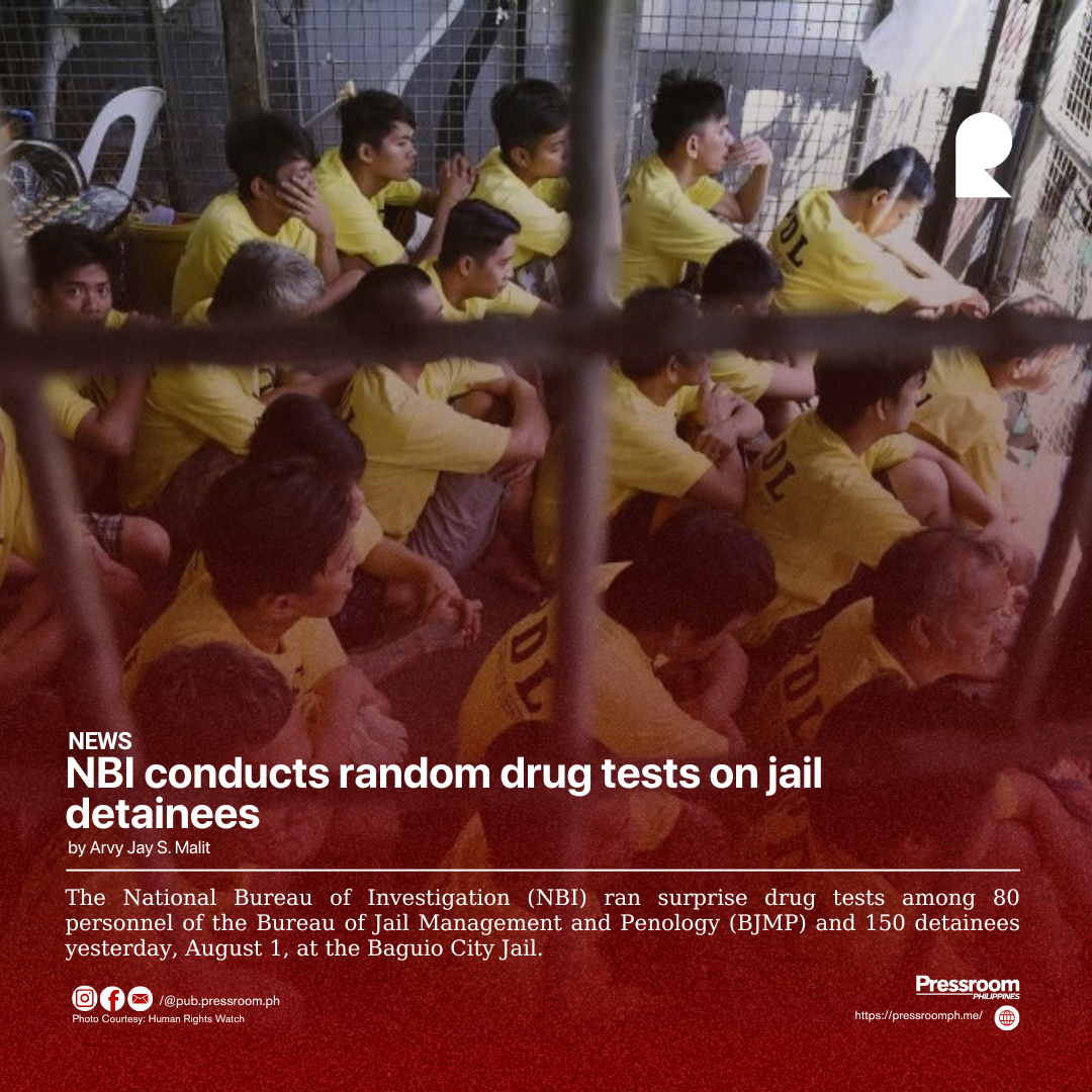 NBI conducts random drug tests on jail detainees