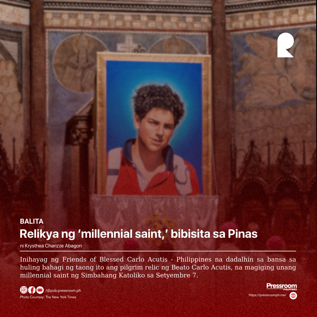 Relikya ng ‘millennial saint,’ bibisita sa Pinas