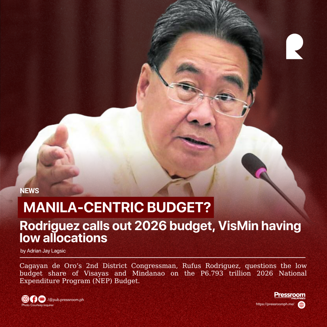 MANILA-CENTRIC BUDGET? | Rodriguez calls out 2026 budget, VisMin having low allocations