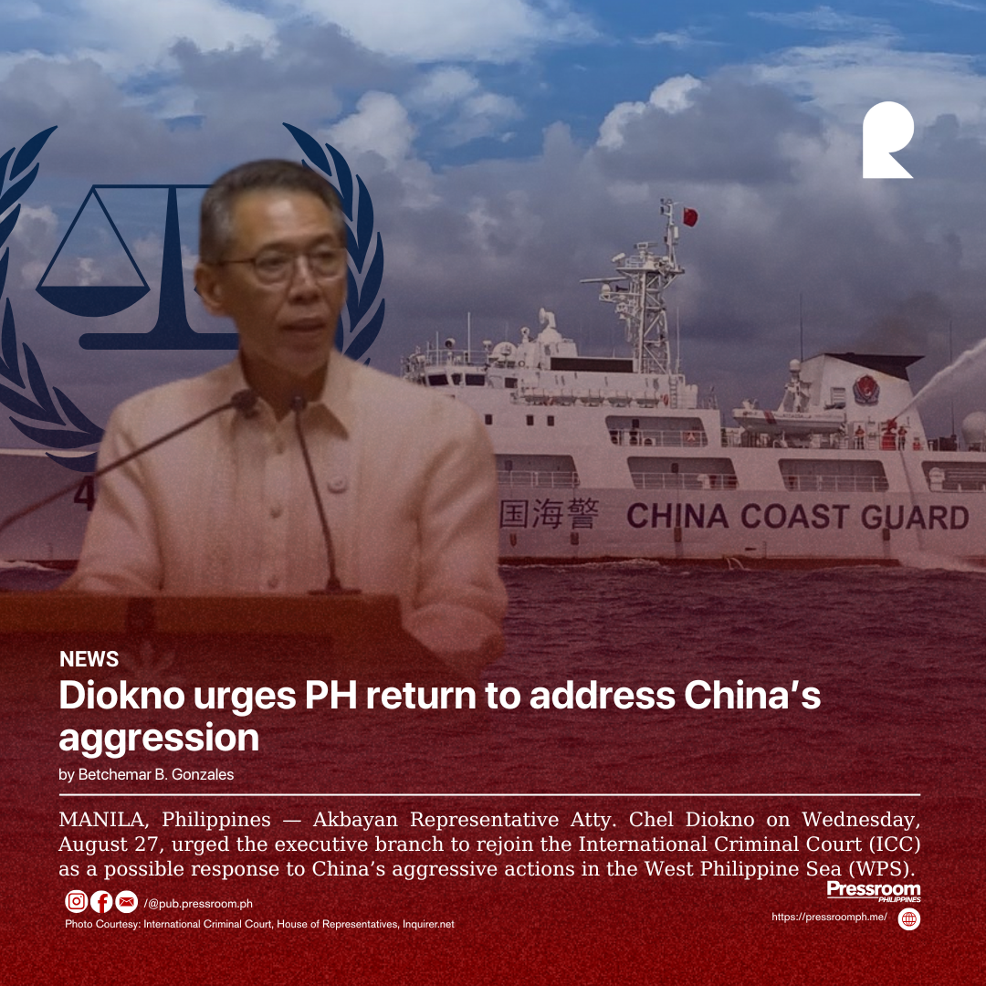 Diokno urges PH return to address China’s aggression