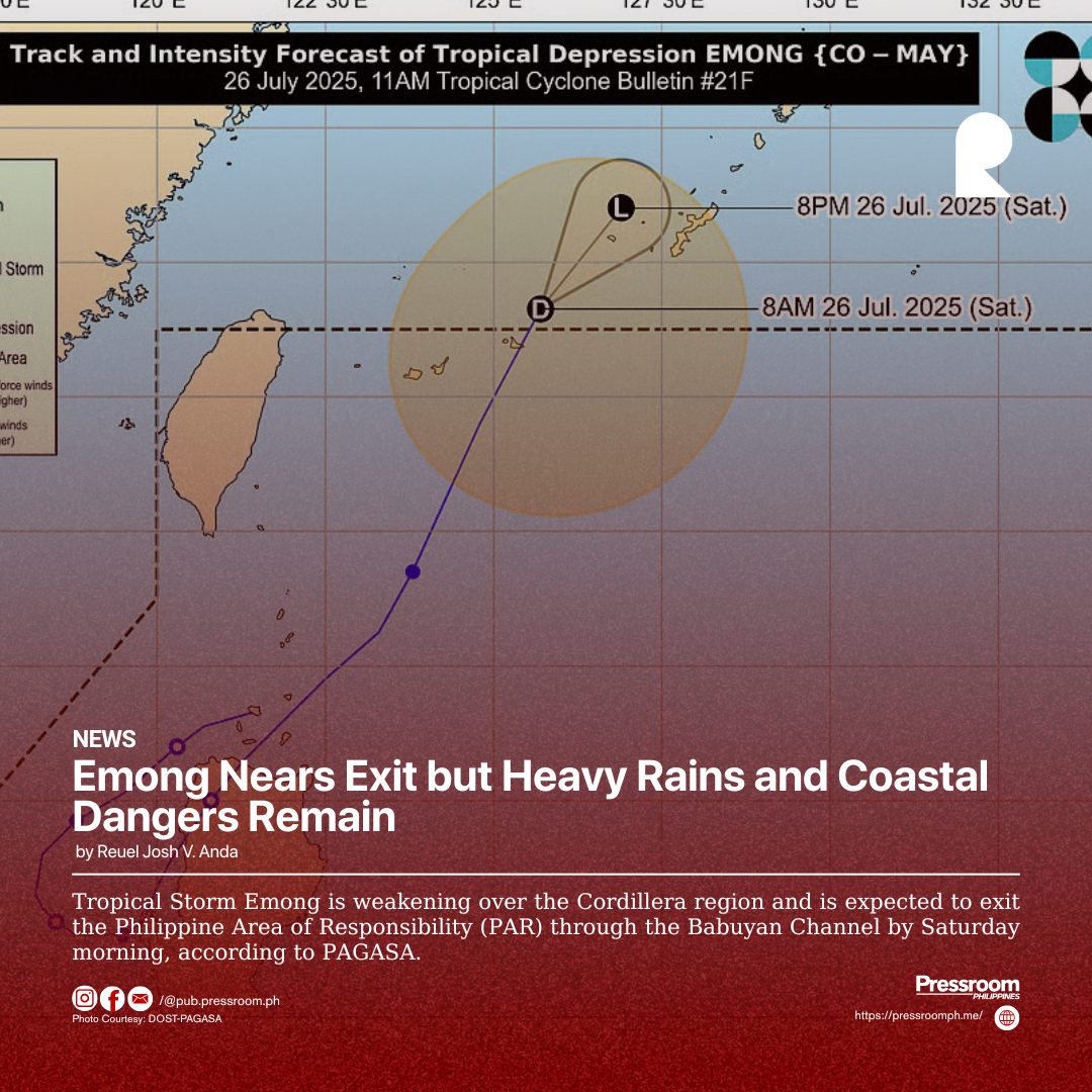 Emong Nears Exit but Heavy Rains and Coastal Dangers Remain