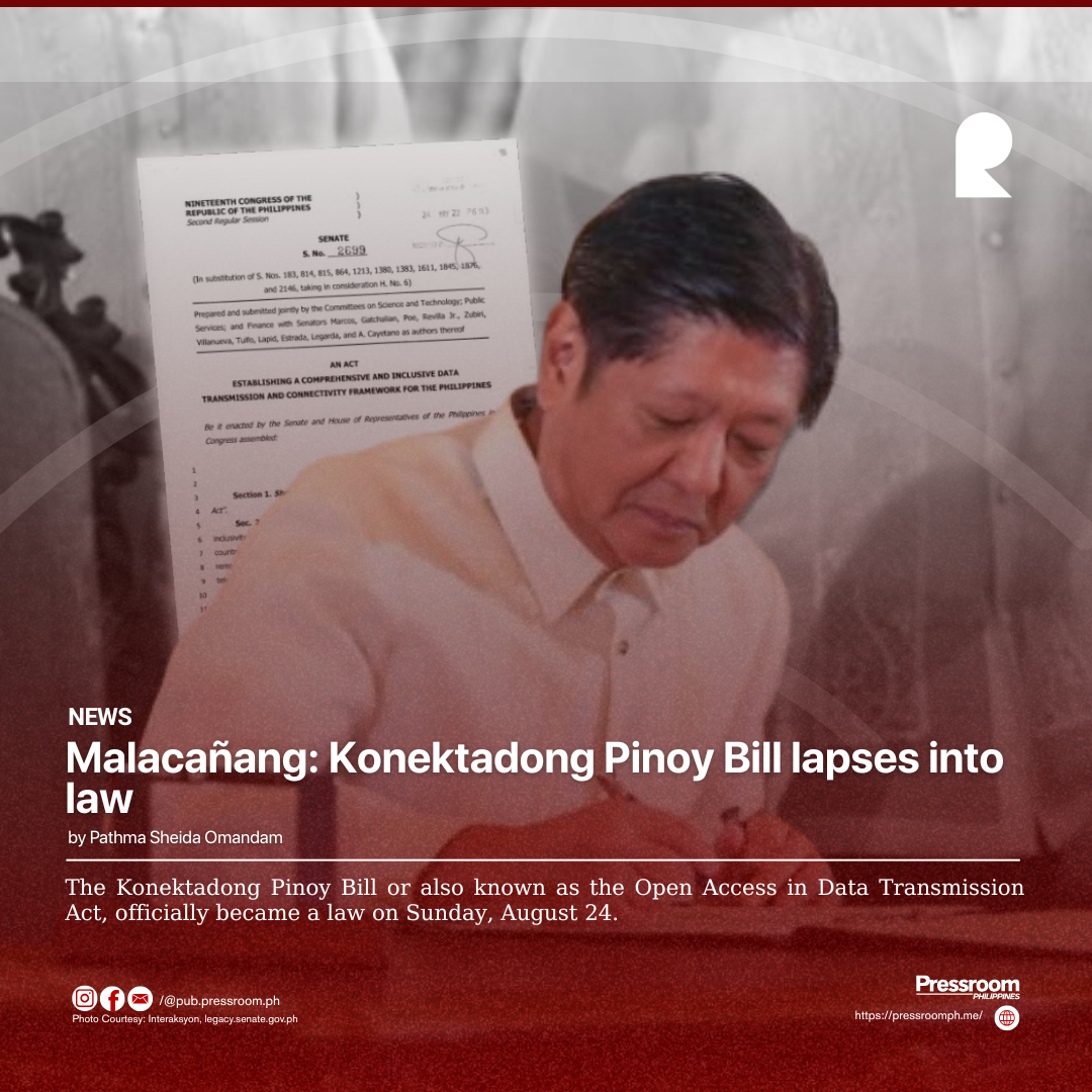 Malacañang: Konektadong Pinoy Bill lapses into law