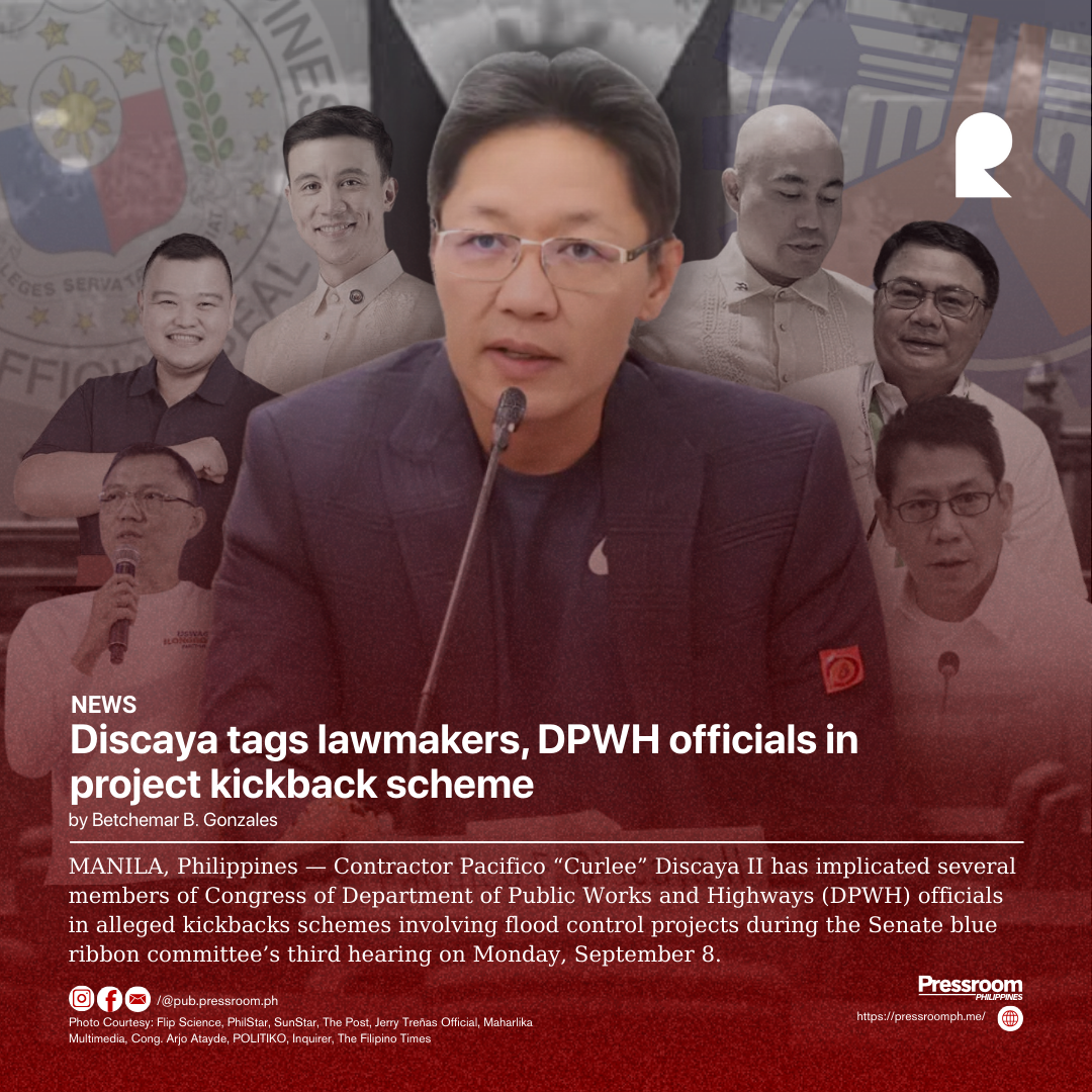 Discaya tags lawmakers, DPWH officials in project kickback scheme